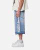 MNML Ultra Baggy Bone Denim Shorts Blue