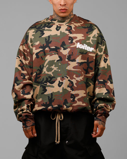 Loiter Freeway Crewneck Woodland Camo