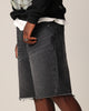 Saint Morta Baggy Denim Shorts Black Shadow