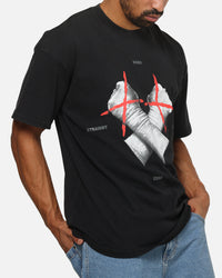 73Studio X WWE CM Punk My Life Rules Vintage T-Shirt Black Acidwash