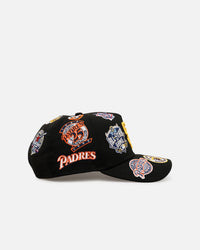 New Era San Diego Padres 'All Over Embroidery' 9FORTY A-Frame Snapback Black