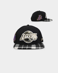 Pro Standard Los Angeles Lakers Prep Plaid Brim Snapback Black