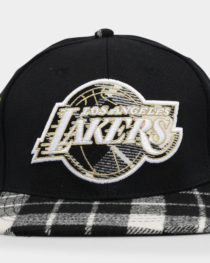 Pro Standard Los Angeles Lakers Prep Plaid Brim Snapback Black