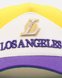 Pro Standard Los Angeles Lakers Pinch Front Trucker Snapback Yellow