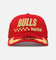 New Era Chicago Bulls 'Podium Pack' Pre-Curved Golfer Trucker Snapback Scarlett/Metallic Gold