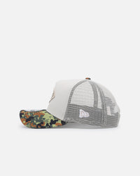 New Era Kansas City Chiefs "Camo Visor" 9FORTY A-Frame Trucker Snapback Stone/Olive