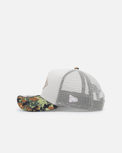 New Era Kansas City Chiefs "Camo Visor" 9FORTY A-Frame Trucker Snapback Stone/Olive
