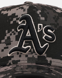 New Era Oakland Athletics 'Black Digi Camo' 9FORTY A-Frame Snapback Black/Grey