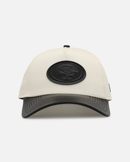 New Era San Francisco 49ers 'Leather Visor' 9FORTY A-Frame Snapback Chrome White/Black