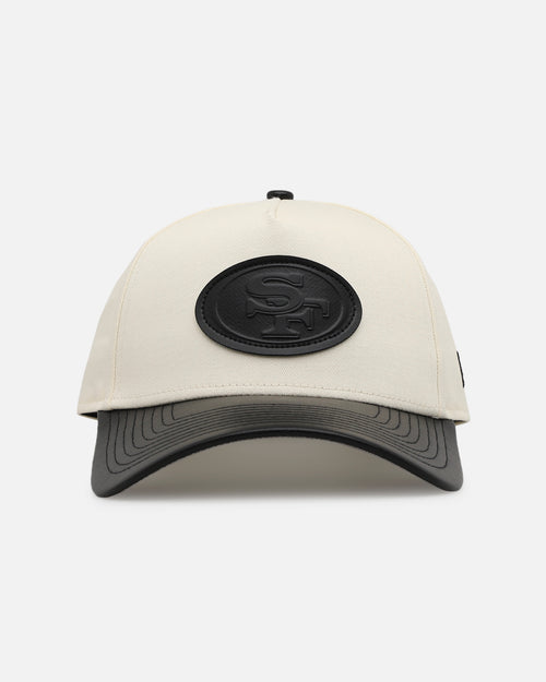 New Era San Francisco 49ers 'Leather Visor' 9FORTY A-Frame Snapback Chrome White/Black