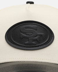 New Era San Francisco 49ers 'Leather Visor' 9FORTY A-Frame Snapback Chrome White/Black