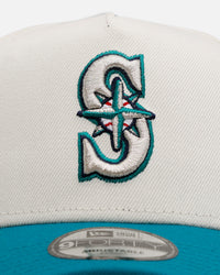 New Era Seattle Mariners 'Team Color Visor' 9FORTY A-Frame Snapback Chrome/Official Team Color