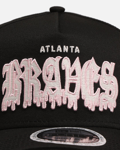 New Era Atlanta Braves 'Drip Glow Script' 9FORTY A-Frame Snapback Black/Pink