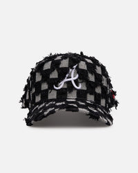 New Era Atlanta Braves 'Frayed Checkerboard' 9FORTY A-Frame Snapback Black/Grey