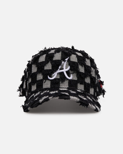 New Era Atlanta Braves 'Frayed Checkerboard' 9FORTY A-Frame Snapback Black/Grey