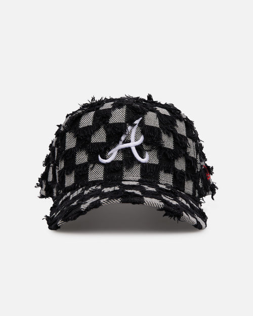 New Era Atlanta Braves 'Frayed Checkerboard' 9FORTY A-Frame Snapback Black/Grey