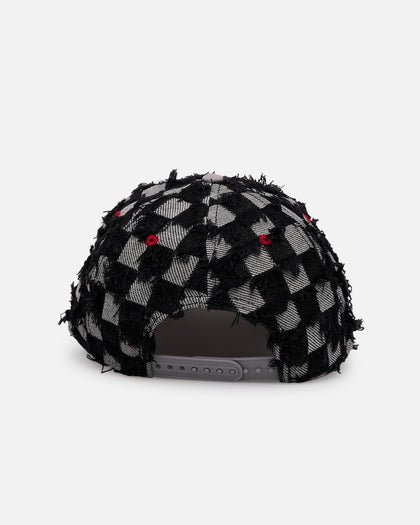 New Era Atlanta Braves 'Frayed Checkerboard' 9FORTY A-Frame Snapback Black/Grey
