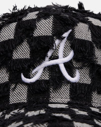 New Era Atlanta Braves 'Frayed Checkerboard' 9FORTY A-Frame Snapback Black/Grey