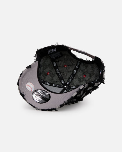 New Era Atlanta Braves 'Frayed Checkerboard' 9FORTY A-Frame Snapback Black/Grey