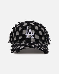 New Era Los Angeles Dodgers 'Frayed Checkerboard' 9FORTY A-Frame Snapback Black/Grey