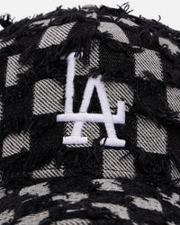 New Era Los Angeles Dodgers 'Frayed Checkerboard' 9FORTY A-Frame Snapback Black/Grey