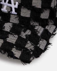 New Era Los Angeles Dodgers 'Frayed Checkerboard' 9FORTY A-Frame Snapback Black/Grey