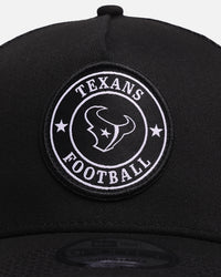 New Era Houston Texans 'Stripe' 9FORTY A-Frame Trucker Snapback Black/White