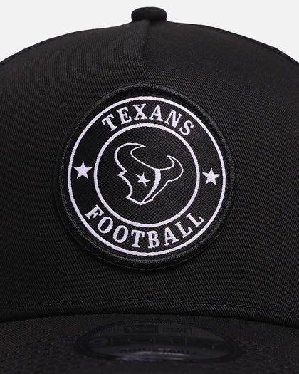New Era Houston Texans 'Stripe' 9FORTY A-Frame Trucker Snapback Black/White