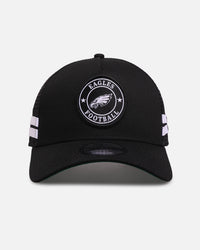 New Era Philadelphia Eagles 'Stripe' 9FORTY A-Frame Trucker Snapback Black/White