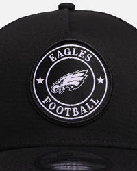 New Era Philadelphia Eagles 'Stripe' 9FORTY A-Frame Trucker Snapback Black/White