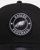 New Era Philadelphia Eagles 'Stripe' 9FORTY A-Frame Trucker Snapback Black/White