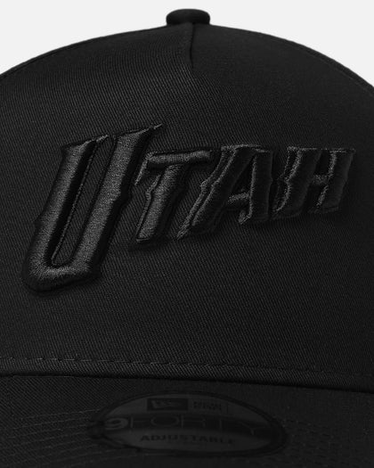 New Era Utah Jazz 'NBA Black On Black' 9FORTY A-Frame Snapback Black