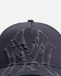 New Era New York Yankees 'Applique Distressed' 9FORTY A-Frame Snapback Dark Grey