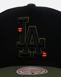 Mitchell & Ness Los Angeles Dodgers 'Olive Cargos' Pro Pinch Snapback Olive/Black
