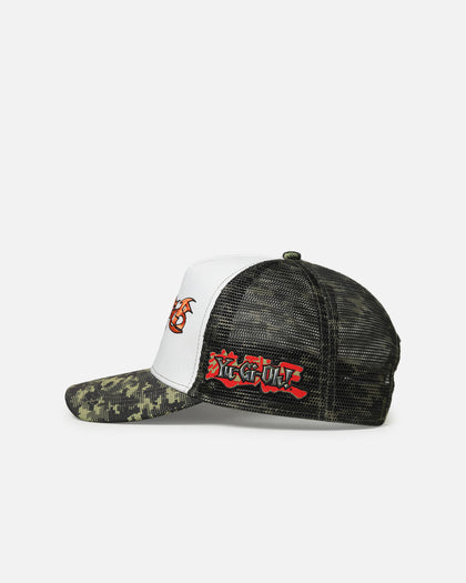 Loiter X Yu-Gi-Oh! Millenium Puzzle Snapback Hat Green Camo