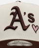 New Era Oakland Athletics 'Pink Satin Pink Hearts Walnut' 9FORTY A-Frame Snapback Chrome/Walnut