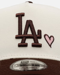New Era Los Angeles Dodgers 'Pink Satin Pink Hearts Walnut' 9FORTY A-Frame Snapback Chrome/Walnut