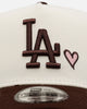 New Era Los Angeles Dodgers 'Pink Satin Pink Hearts Walnut' 9FORTY A-Frame Snapback Chrome/Walnut
