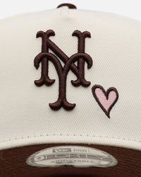 New Era New York Mets 'Pink Satin Pink Hearts Walnut' 9FORTY A-Frame Snapback Chrome/Walnut