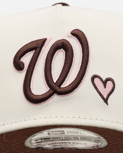 New Era Washington Nationals 'Pink Satin Pink Hearts Walnut' 9FORTY A-Frame Snapback Chrome/Walnut