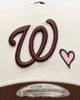 New Era Washington Nationals 'Pink Satin Pink Hearts Walnut' 9FORTY A-Frame Snapback Chrome/Walnut