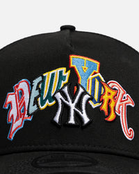 New Era New York Yankees 'Multi Letter' 9FORTY A-Frame Snapback Black