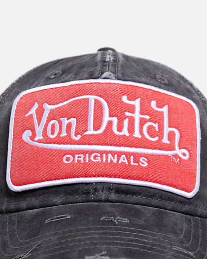 Von Dutch Distressed Old Originals Trucker Snapback Black/Grey