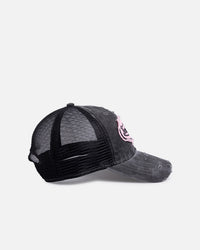 Von Dutch Distressed Trucker Snapback Black/Pink