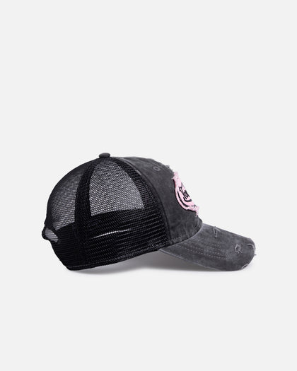 Von Dutch Distressed Trucker Snapback Black/Pink