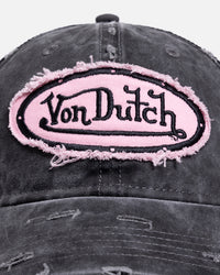 Von Dutch Distressed Trucker Snapback Black/Pink