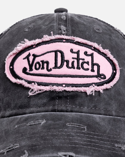 Von Dutch Distressed Trucker Snapback Black/Pink