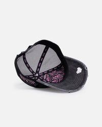 Von Dutch Distressed Trucker Snapback Black/Pink