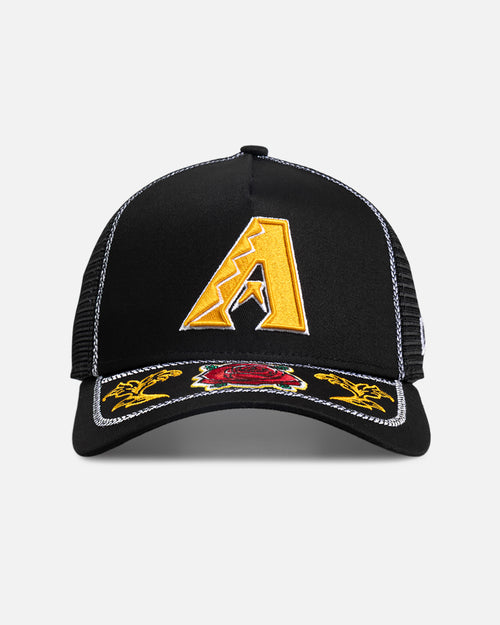 New Era Arizona Diamondbacks 'Rose Visor' 9FORTY A-Frame Trucker Snapback Black/Rose