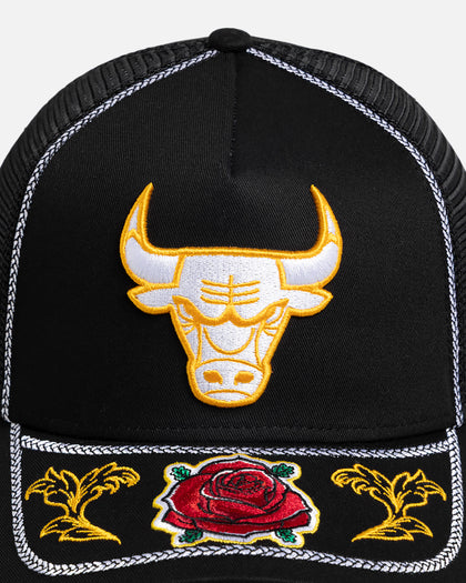 New Era Chicago Bulls 'Rose Visor' 9FORTY A-Frame Trucker Snapback Black/Rose